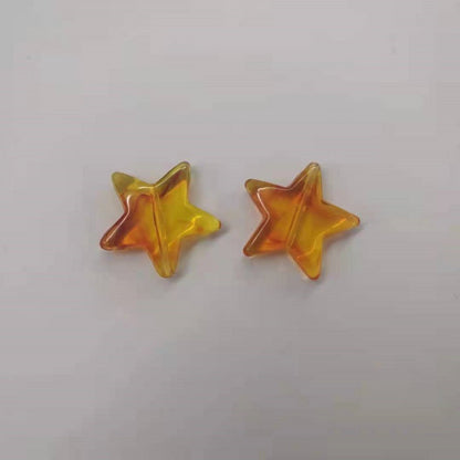 Transparent Acrylic Beads Imitation Amber Mixed Shapes 100pcs 7