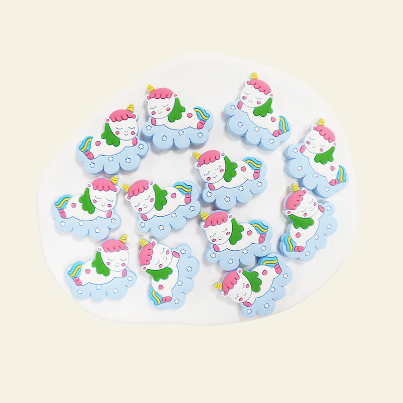 Silicone Focal Beads Cloud Unicorn Sleeping Pose 20pcs 10
