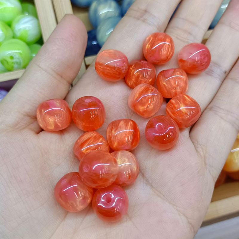 Imitation Opal Gradient Chunky Resin Beads 12mm Orange 40pcs
