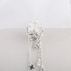 Tassel Crown Butterfly Metal Beads 24mm Silver Tone Alloy 6pcs 6