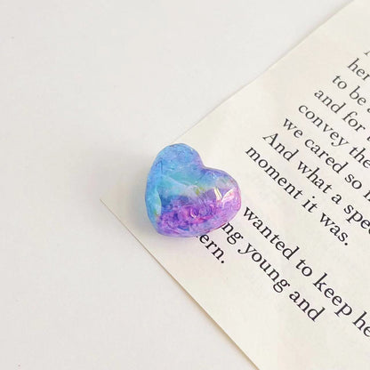Plating Gradient Faceted Crackle Heart Acrylic Beads 22mm 50pcs 7