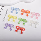 Knitted Bow Acrylic Beads 32mm Solid and Transparent Colors 10pcs 2