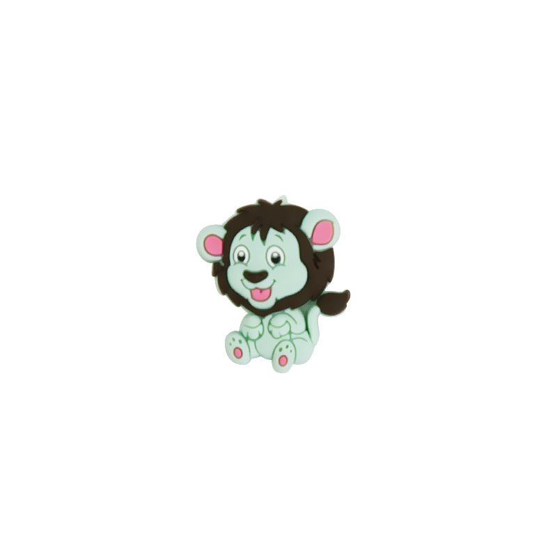 Silicone Focal Beads Animal Lion Cub Sitting Pose 10pcs 6