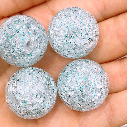 Glitter Bubblegum Beads 25mm Crackled Chunky Acrylic 50pcs 4