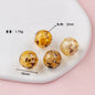 Vintage Hollow Speckled Blown Glass Beads Hand Painted 4pcs 7