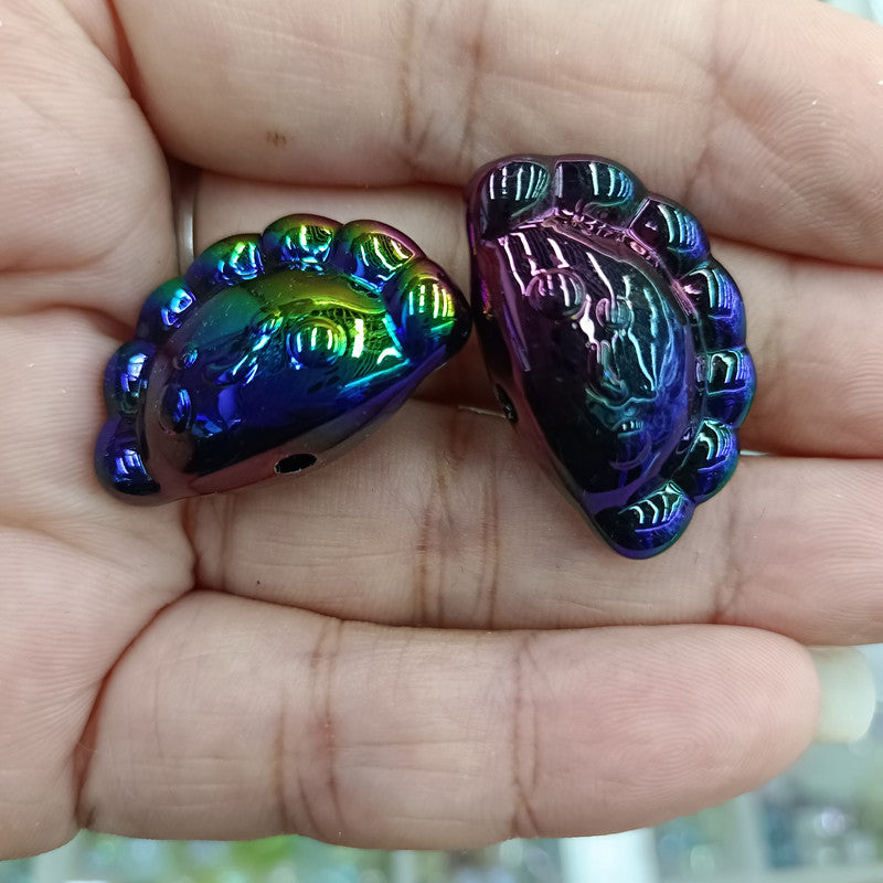 Glow Plated Dumpling Acrylic Beads 18-29mm Mixed Colors 100pcs 8