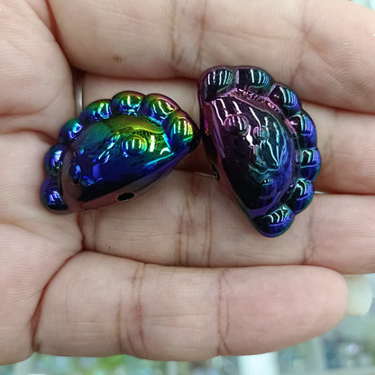 Glow Plated Dumpling Acrylic Beads 18-29mm Mixed Colors 100pcs 8