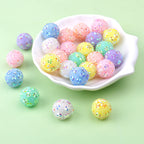 Rhinestone Bubblegum Beads 16mm Macaron Colored Holographic 1pc 3