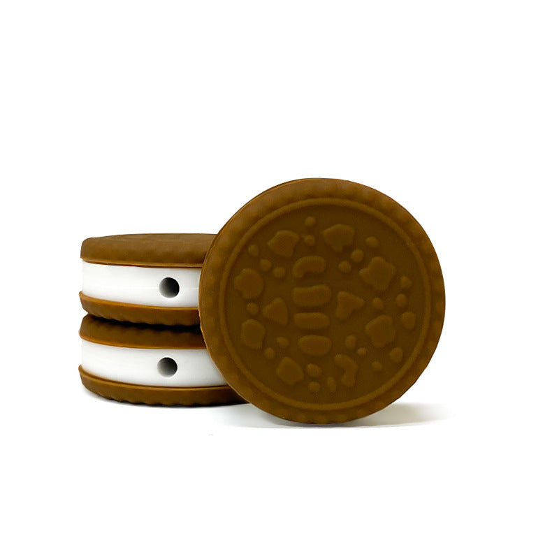 Silicone 3D Focal Beads Macaron Sandwich Cookies Textured Layers 20pcs 9