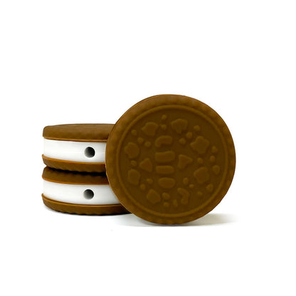 Silicone 3D Focal Beads Macaron Sandwich Cookies Textured Layers 20pcs 9