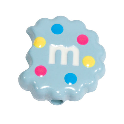 Hand Painted Bitten Cookie Acrylic Beads 22mm Enamel Glossy 10pcs 18