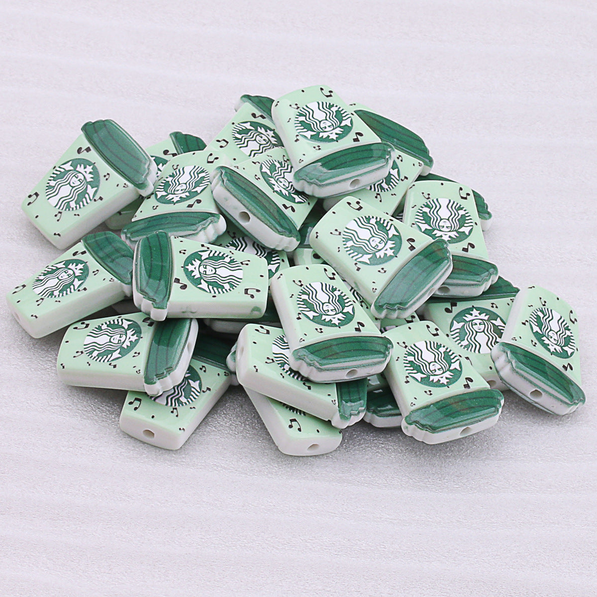 Starbuc Cup Acrylic Beads 25-30mm Pastel Mixed 50pcs 10