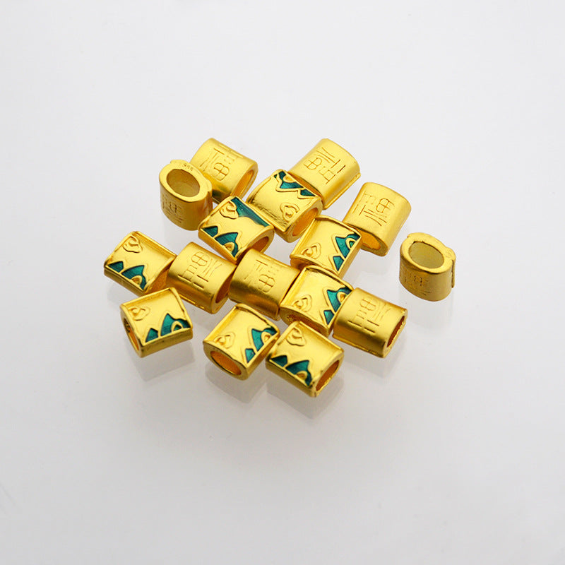Mountain Map Enamel Alloy Tube Metal Beads 6x8mm Large Hole 20pcs