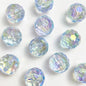 Transparent Football Faceted Acrylic Beads 14-16mm UV Plating 50pcs 9