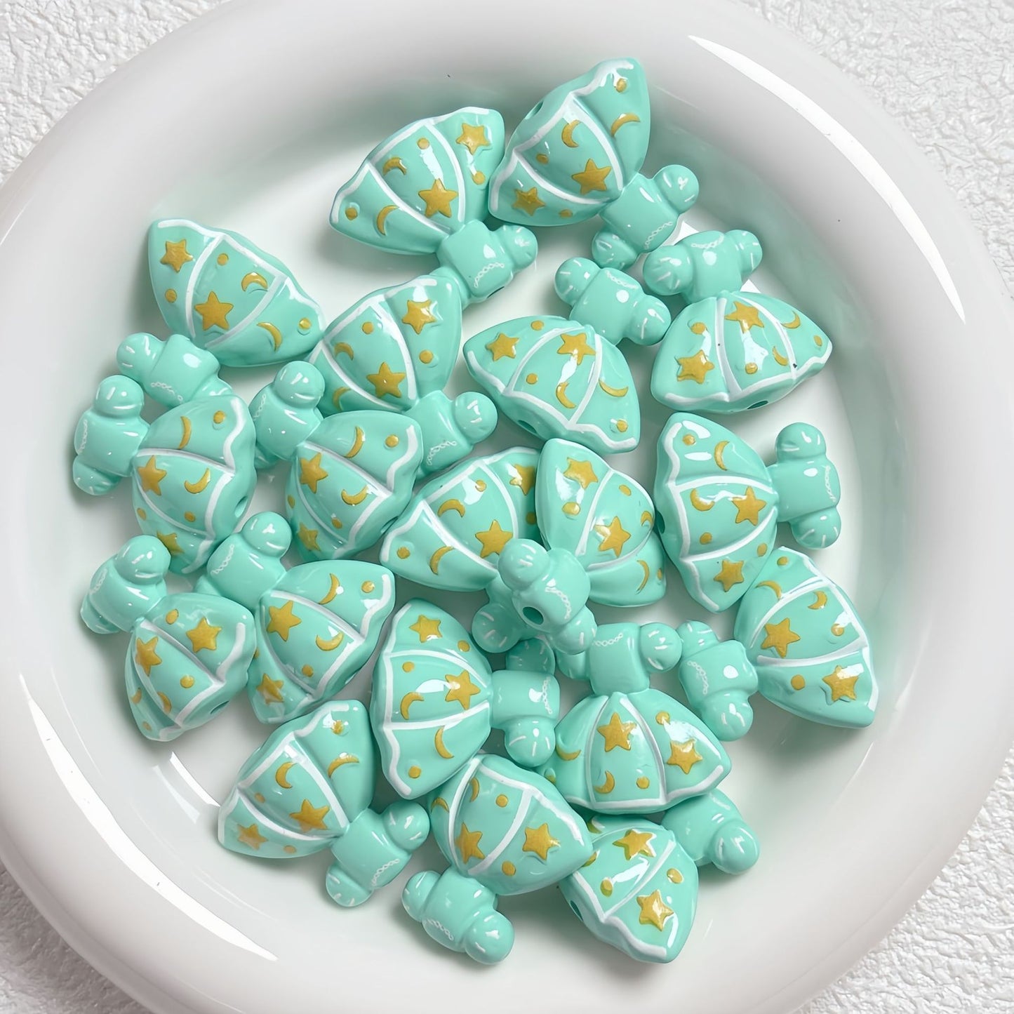 Painted Dress Acrylic Beads 26mm Colorful Assorted 5pcs 13