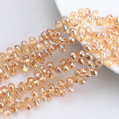 Crystal Teardrop Czech Glass Beads 6 9mm Iridescent Colors 100pcs 12