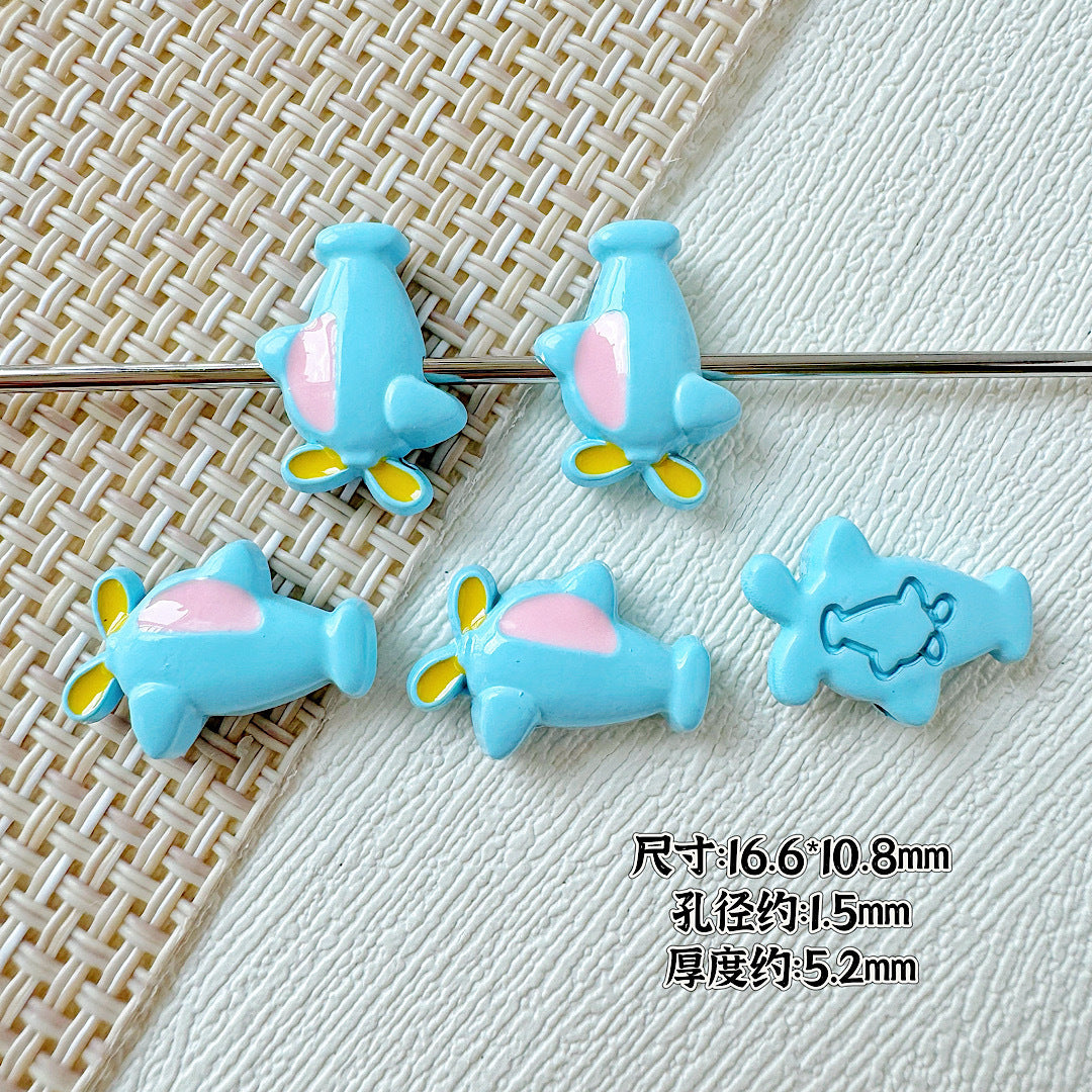 Car and Plane Metal Beads 8mm 16mm Baking Painted Alloy 20pcs 18