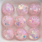 Snowflake Resin Beads 16mm Clear Sequin Filled Round 50pcs 6