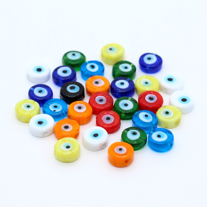 Lampwork Glass Beads Evil Eye Bright Color Handmade 10mm 10pcs 3