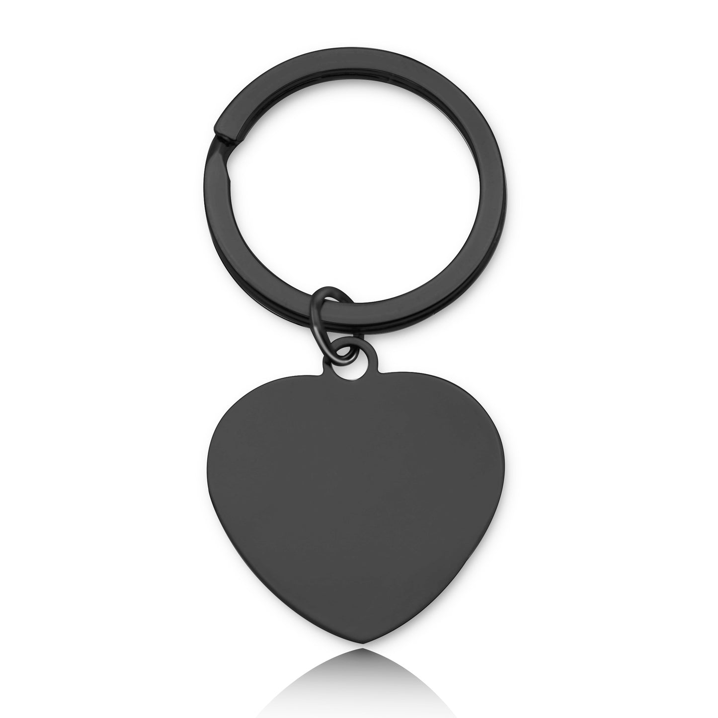 Stainless Steel Blank Heart Keychain Smooth Polished Metal Charm 8