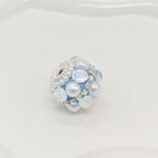 Rhinestone Bubblegum Beads 18mm Pearl Encrusted Round 4pcs 3