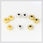 Alloy Flat Pumpkin Spacer Beads 5-7mm Striped Tibetan Style 100pcs 3