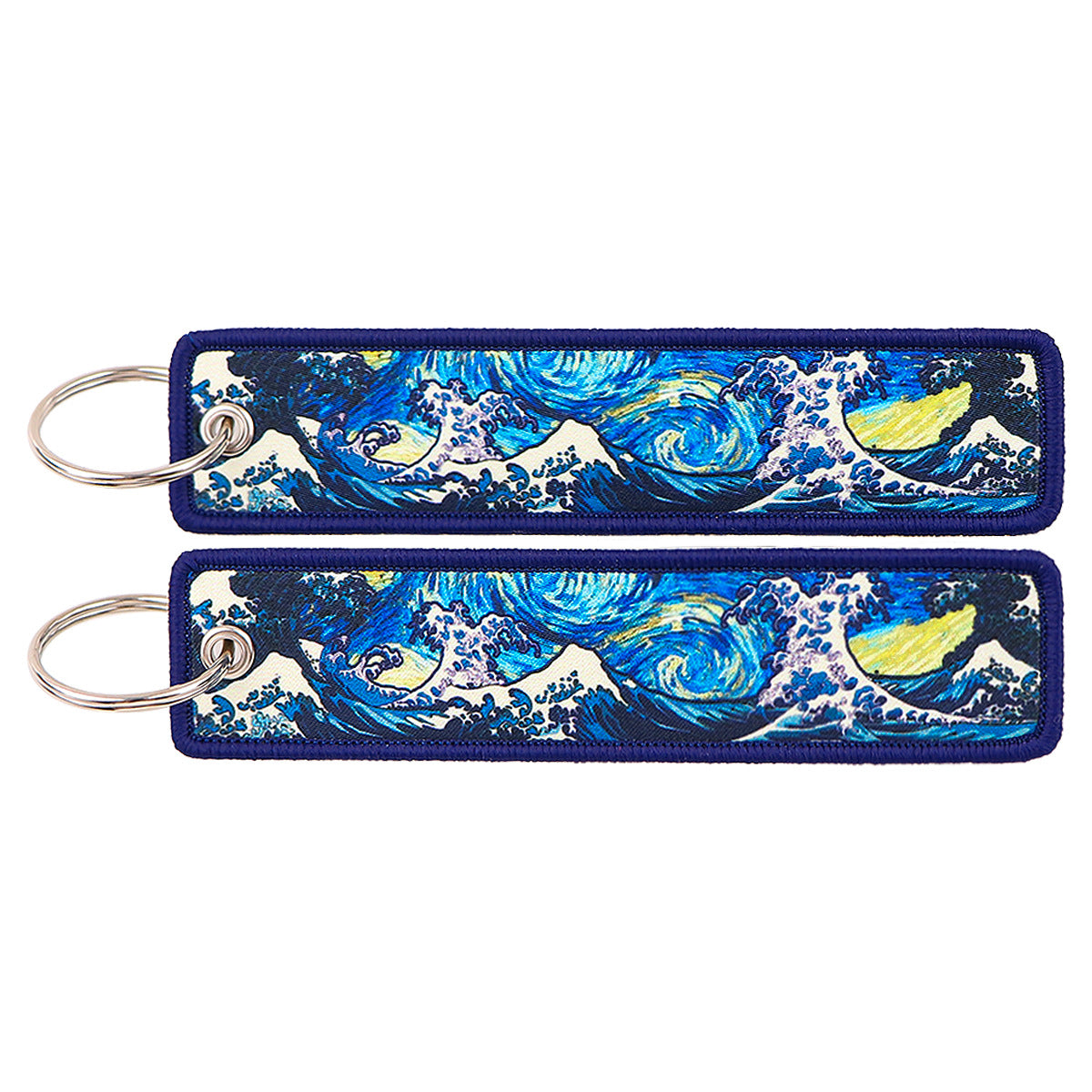 Double Sided Ukiyo Fabric Lanyard Keychain Japanese Motif 2pcs 15