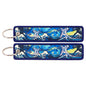 Double Sided Ukiyo Fabric Lanyard Keychain Japanese Motif 2pcs 15