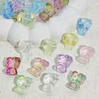 Gradient 3D Cat Figurine Glass Beads 20mm Pastel Colors 20pcs