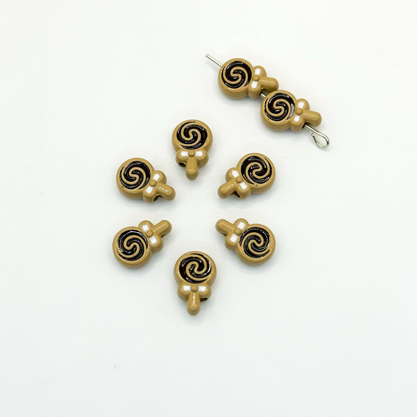 Lollipop Metal Beads 12mm Painted Alloy 10pcs 16