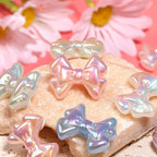Glow Plating Double Layer Butterfly Acrylic Beads 22-29mm Pastel 50pcs