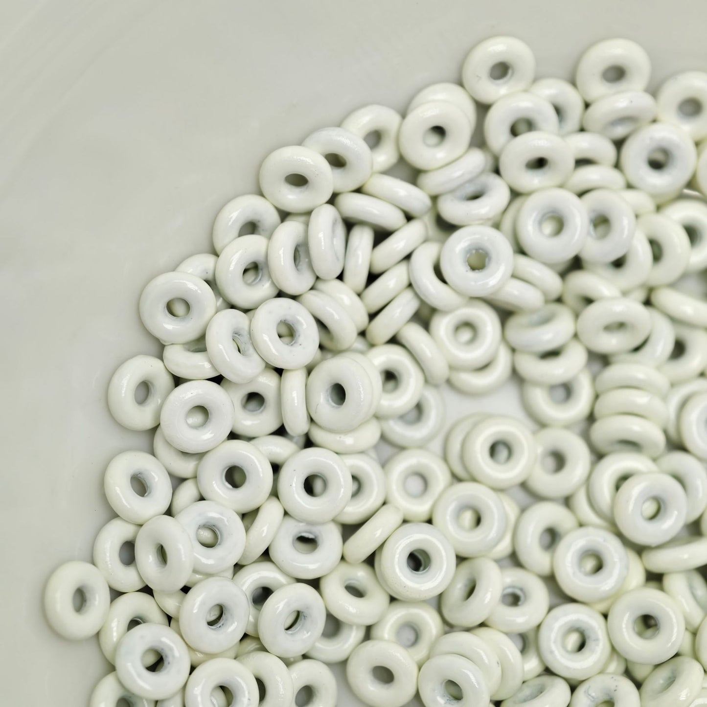 Alloy Donut Spacer Beads 5mm Baking Painted Solid Color 30pcs 10