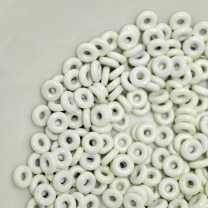 Alloy Donut Spacer Beads 5mm Baking Painted Solid Color 30pcs 10