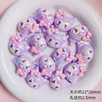 Glossy Sanrio Character Resin Beads 2.5mm Hole Pastel Colors 5pcs 2