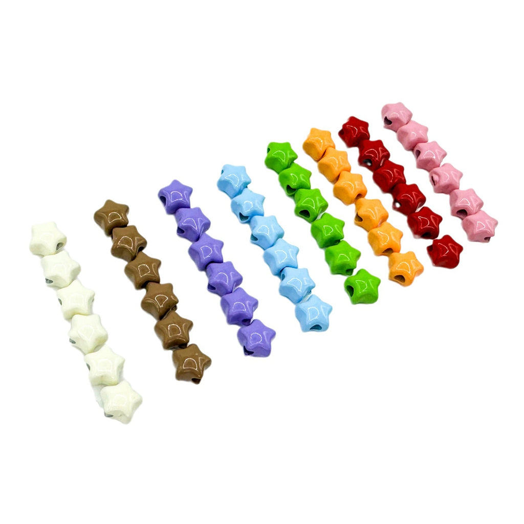 Star Metal Beads 5mm Baking Painted Colorful Finish 40pcs 5