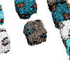 Polymer Clay Square Rhinestone Beads 14mm Blue Grey Leopard 3pcs 5