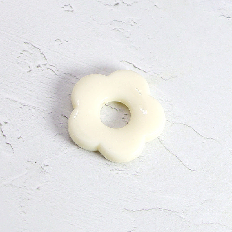 Acrylic Flower Spacer Beads 26mm Hollow Five Petal Large Hole 100pcs 21