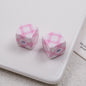 Baking Painted Square Acrylic Beads 14mm Plaid Colorful 50pcs 11