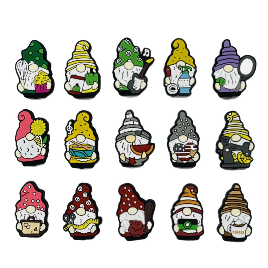 Silicone Focal Beads Cartoon Dwarf Holding Various Items 20pcs 5