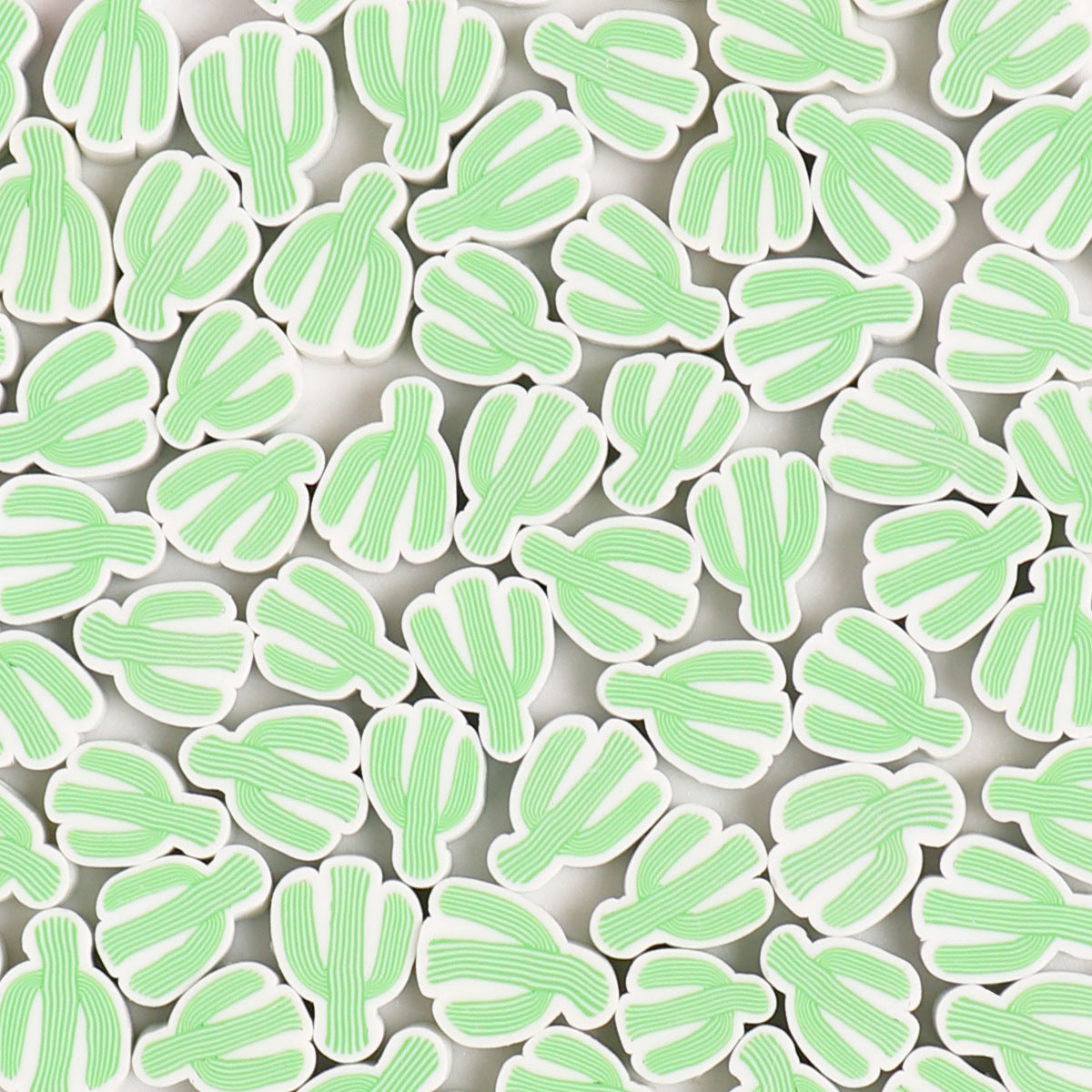 Cactus Clay Beads 11mm Polymer Patterned 100pcs