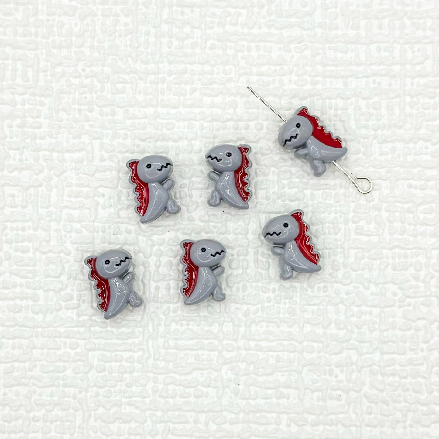 Dinosaur Metal Beads 12mm Baking Painted Enamel Alloy 10pcs 18