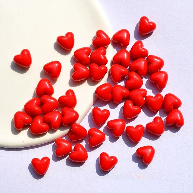 Glow Puffy Heart Acrylic Beads 11mm Colorful Glow in Dark 50pcs 4