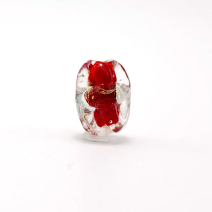 Lampwork Glass Beads Irregular Oval Gold Dust Filled 13mm 10pcs 7