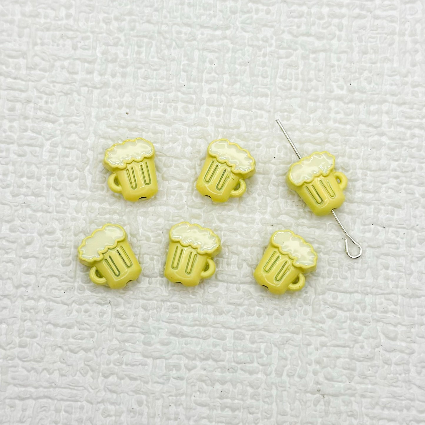 Beer Cup Metal Beads 11mm Hand Painted Enamel Alloy 10pcs 8