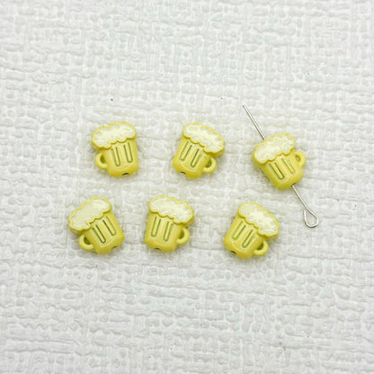 Beer Cup Metal Beads 11mm Hand Painted Enamel Alloy 10pcs 8
