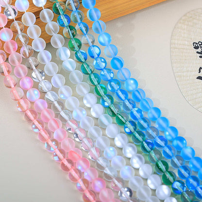 Mermaid Round Glass Beads 6mm Matte Pastel Jewel Tones 40pcs 2