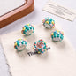 Hand Painted Cake Acrylic Beads 18mm Glossy Pastel Enamel 5pcs 13