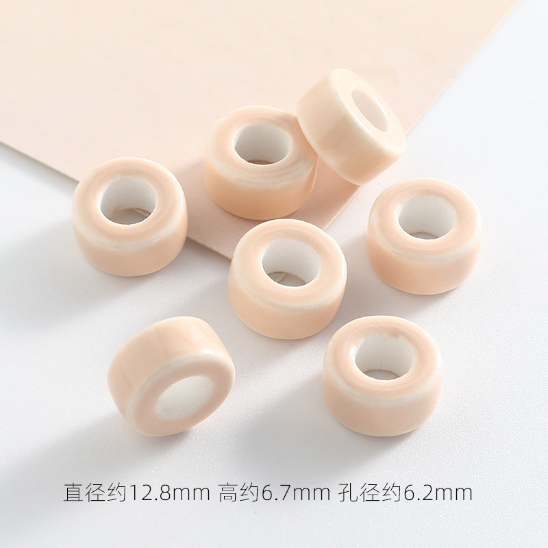 Ceramic Round Spacer Beads 12mm Candy Color Large Hole 50pcs 8