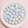 Glow Plating Round Acrylic Beads 16mm Bicolor Pastel 20pcs 6