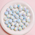 Glow Plating Round Acrylic Beads 16mm Bicolor Pastel 20pcs 6